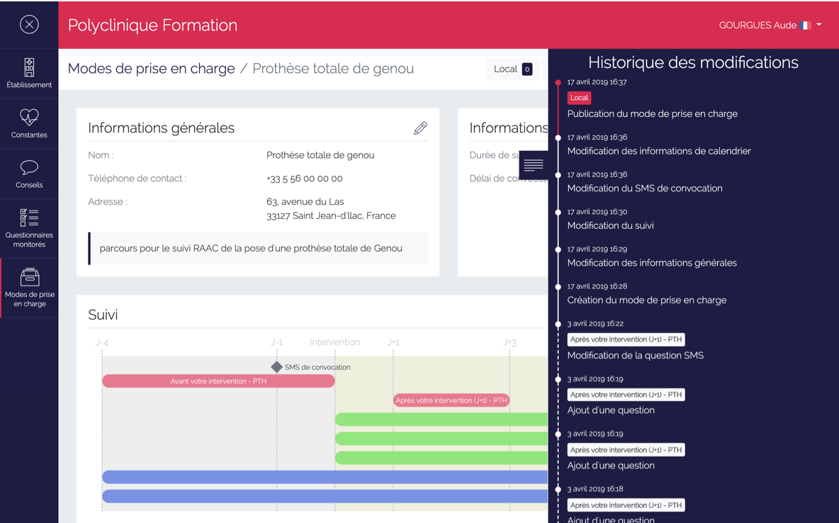 Historique des modifications