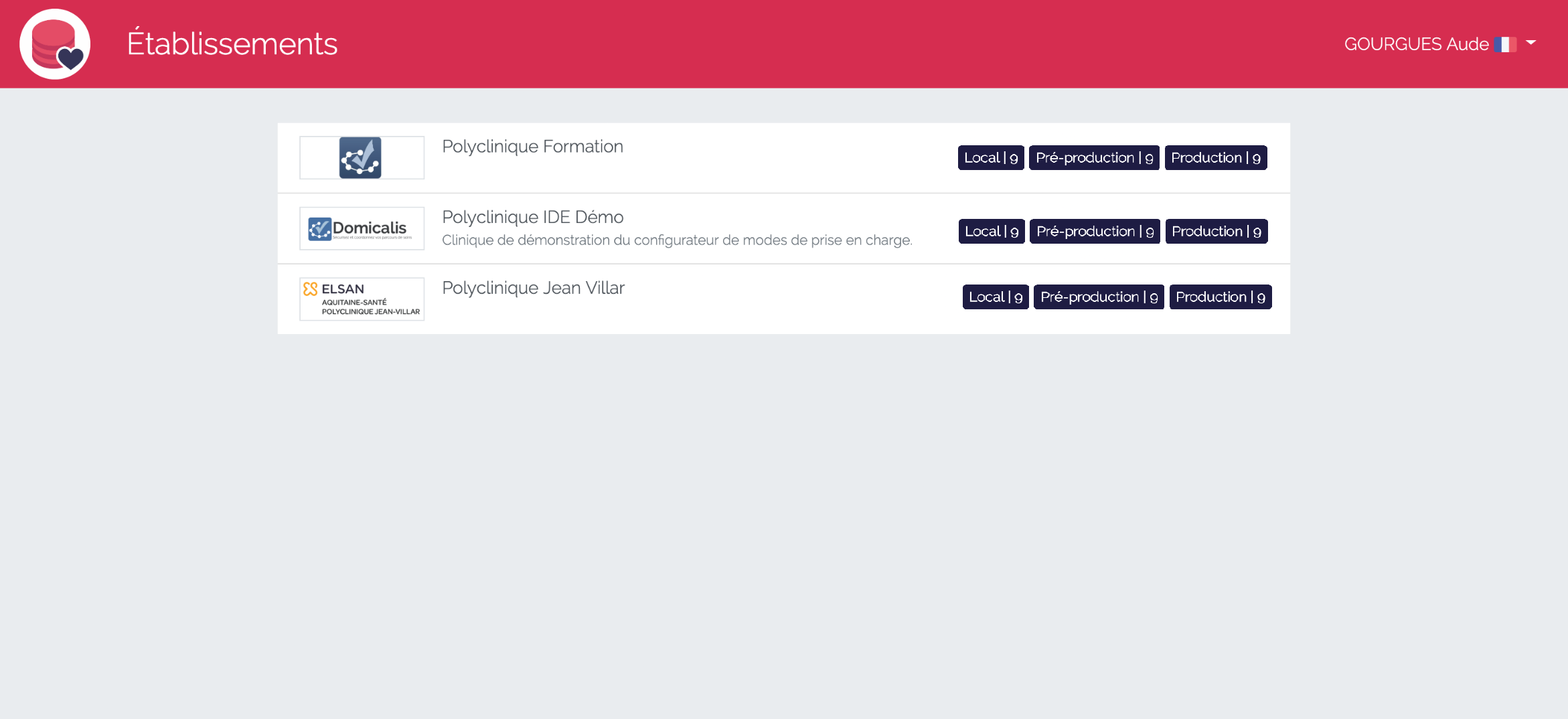 Page d'accueil de l'éditeur de configurations