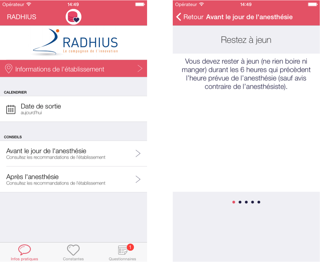 Exemple de conseil sur app mobile