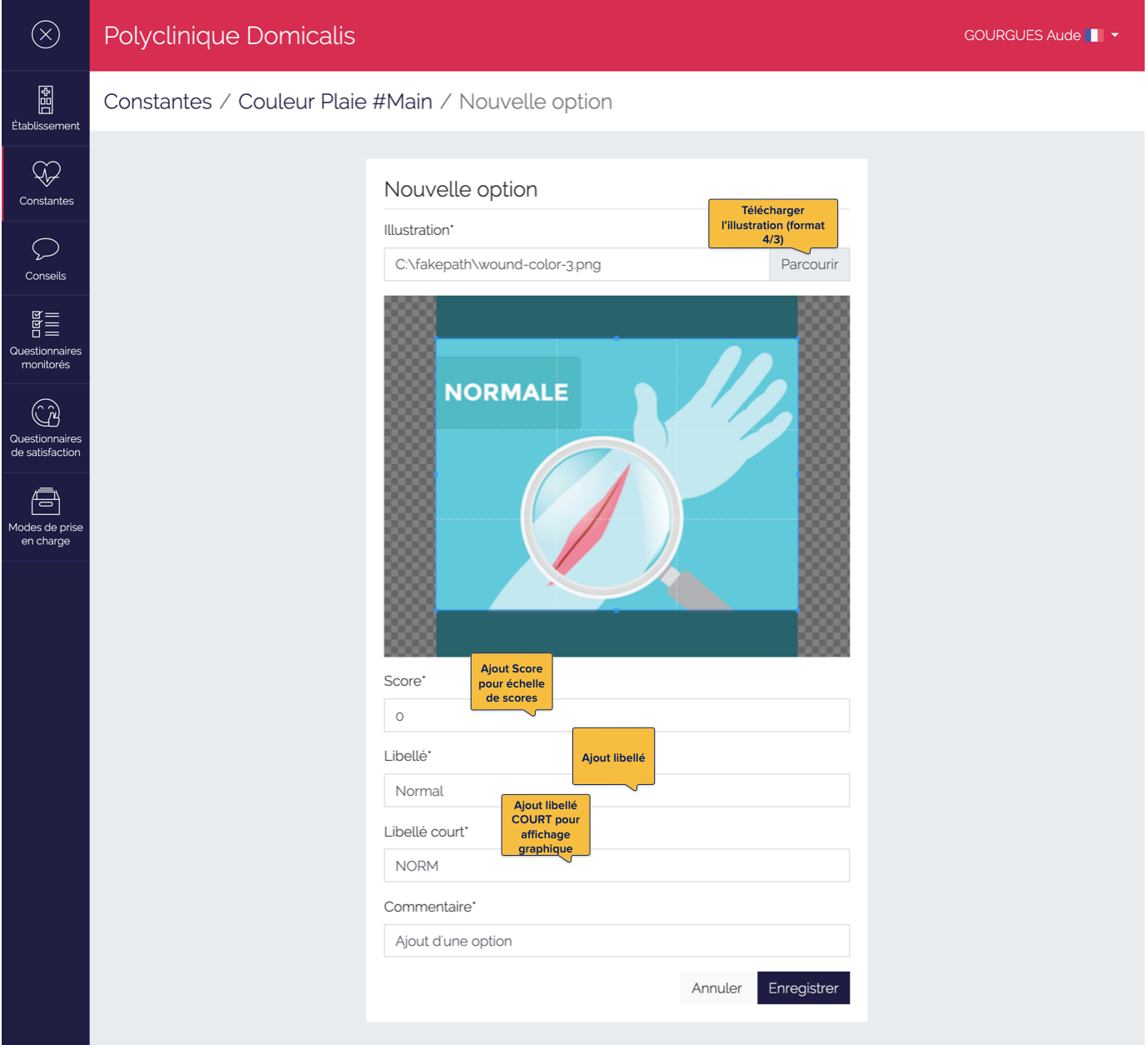 Ajout illustration pour une constante illustrée