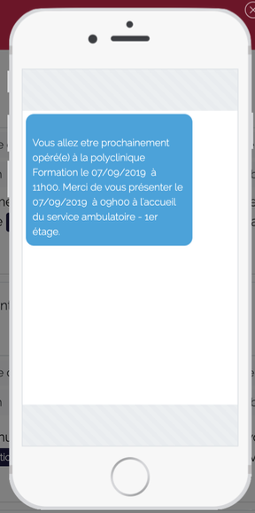 Préview du message SMS
