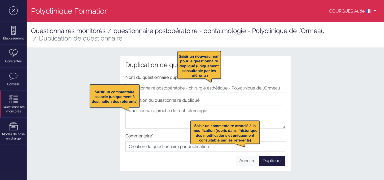 Invitation à réinitialiser les scores